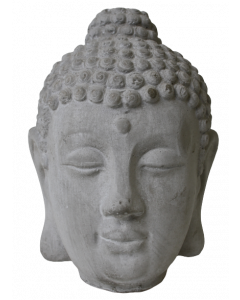 Buddha litet huvud grå 12x16H cm