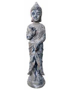 Buddha hög helkropp antikgrå 20x80H