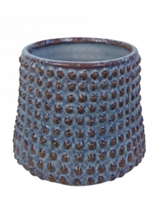 Kruka Ø14x13H cm knottror blå/beige
