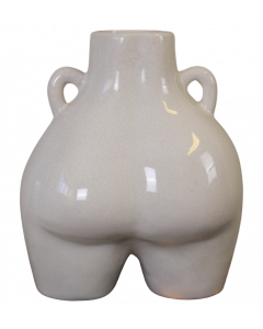 Vas figur bakdel keramik vit 22x16x26 h