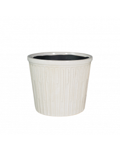Kruka vit m ränder 14x13H cm
