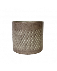 Kruka plåt mönstr beige 25 x23h cm