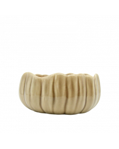 Plantskål beige vågig kant 18x9H cm