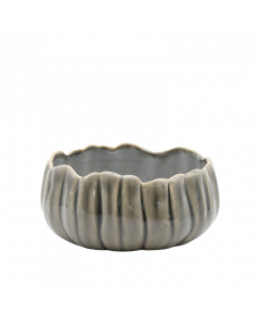 Plantskål grå vågig kant 18x9H cm