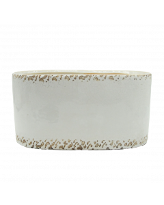 Kruka beige/mel oval 26x13x13H cm