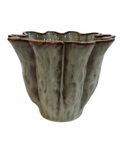 Kruka brun keramik 17x14H cm
