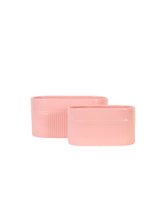 Kruka s/2 rosa oval ø25x13x12cmH