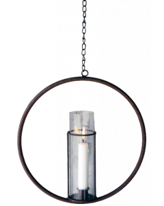 Ljuslyka rost hängande m stormglas & kedja Ø30 cm